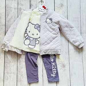 Hello Kitty Purple 3-Piece Fleece Lined Jacket Set NEW